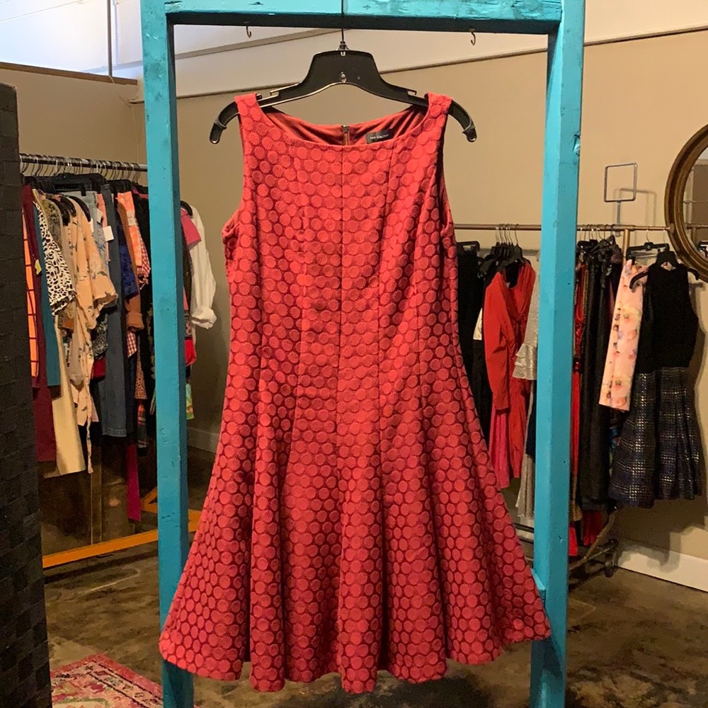 Red fabric polka dot dress